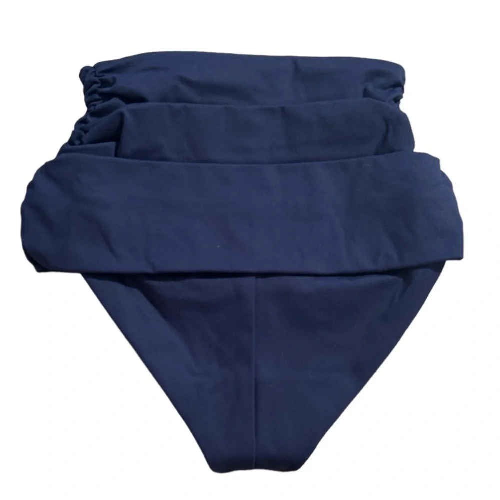 NWT SKIMS Sculpting Swim Ruched High Waist Bottom in midnight Size XXS